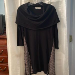 Black with beige accents tunic